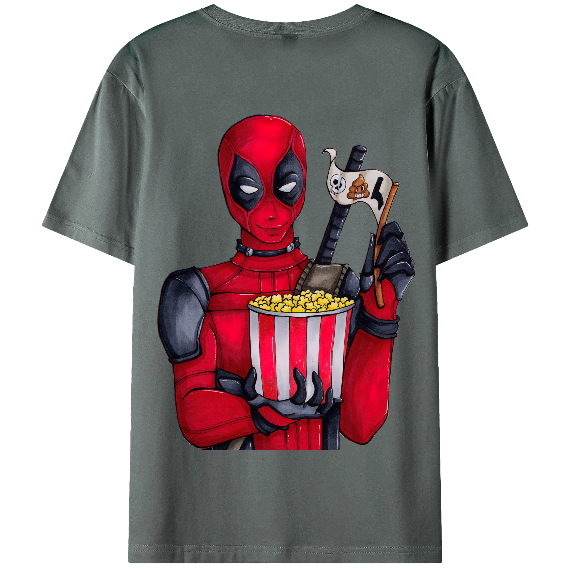 （画像用） Deadpool デッドプール 綿100％半袖Tシャツ（背面プリント）